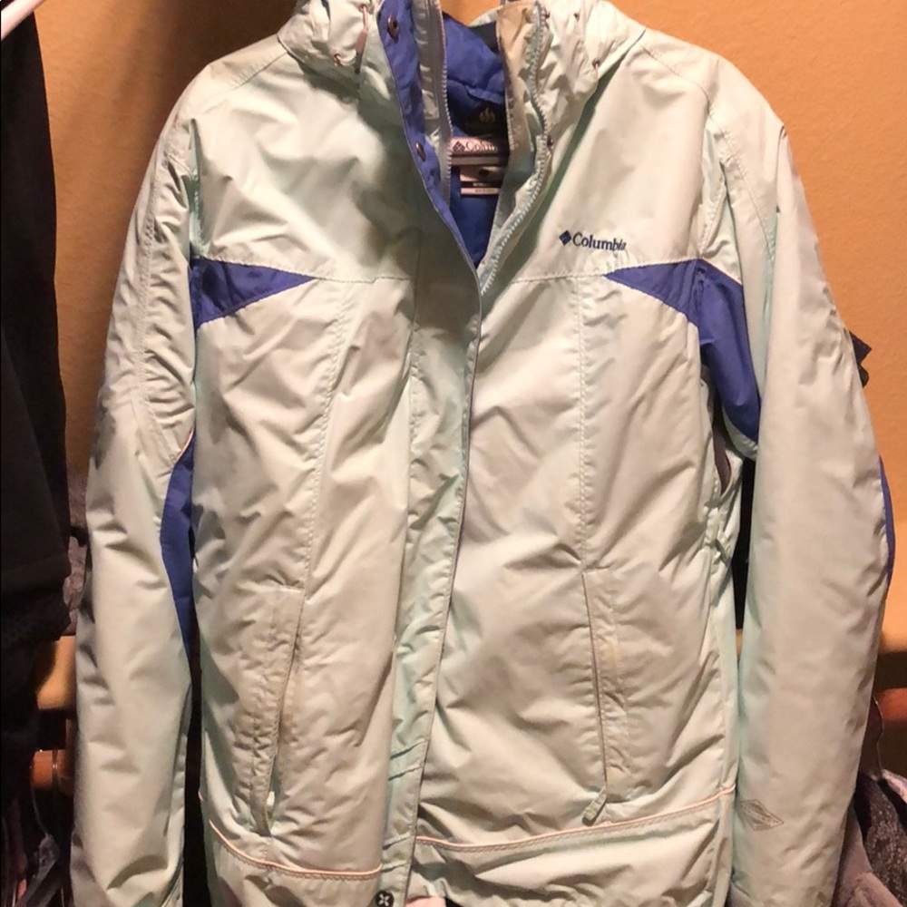 Columbia 3-in-1 snow jacket. Purple & light green